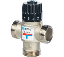 STOUT  Термостатический смесительный клапан для ситем отопления и ГВС 1" НР    35-60°С KV 2,5